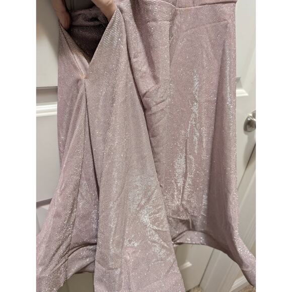 Soieblu Glitter Blush Pink Silver Shimmer Halter Strappy Party Mini Dress Size S - Picture 5 of 13